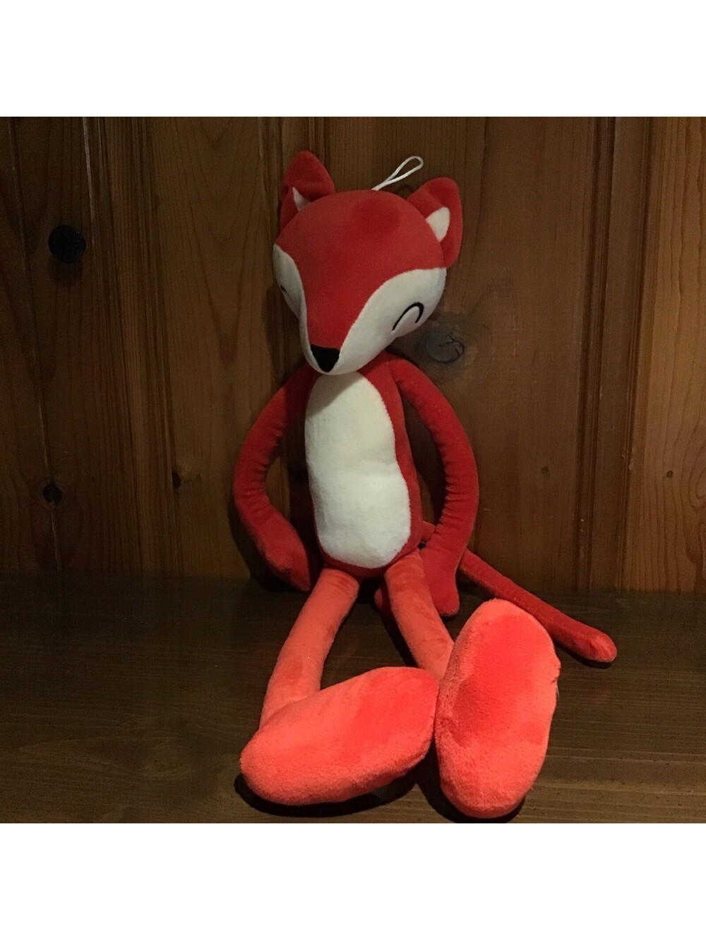 Fuwa Long Legged Red Fox Plush 16" Sleeping Cartoon Stuffed Animal Toy